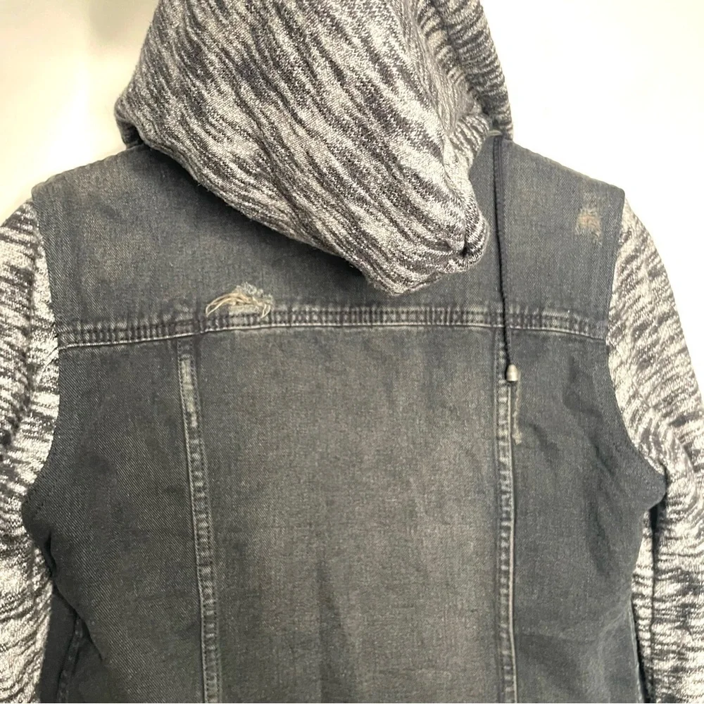 Free People | Knit Hooded Denim Jacket - Picture 4 of 11